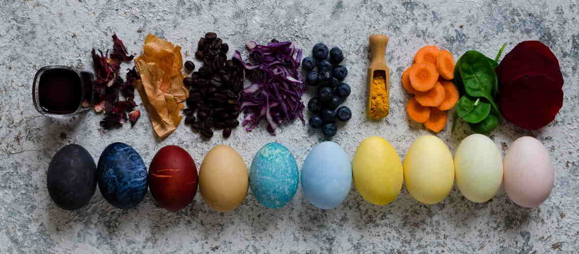 натуральные красители для яиц на Пасху