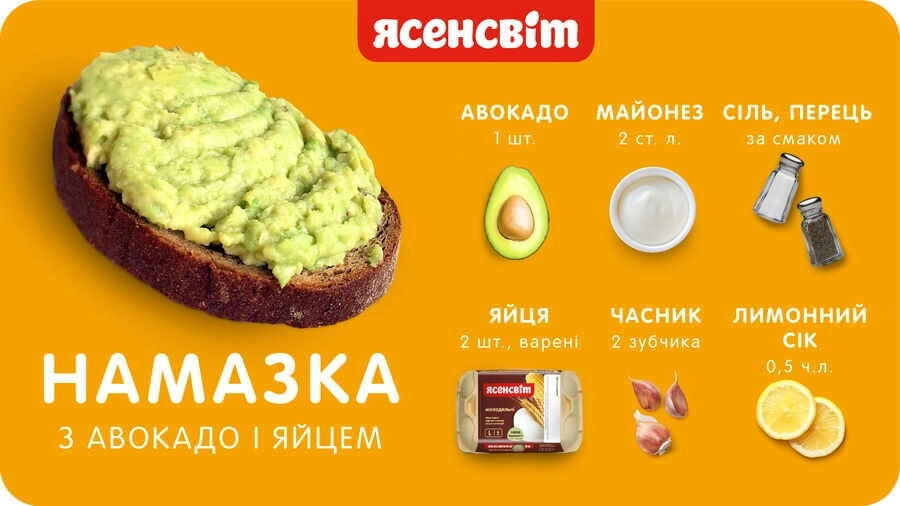 намазка с авокадо и яйцом 