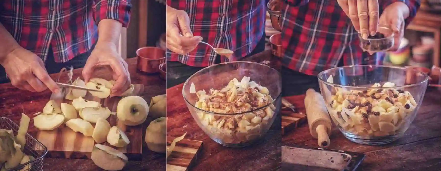 яблука, родзинки в штрудель