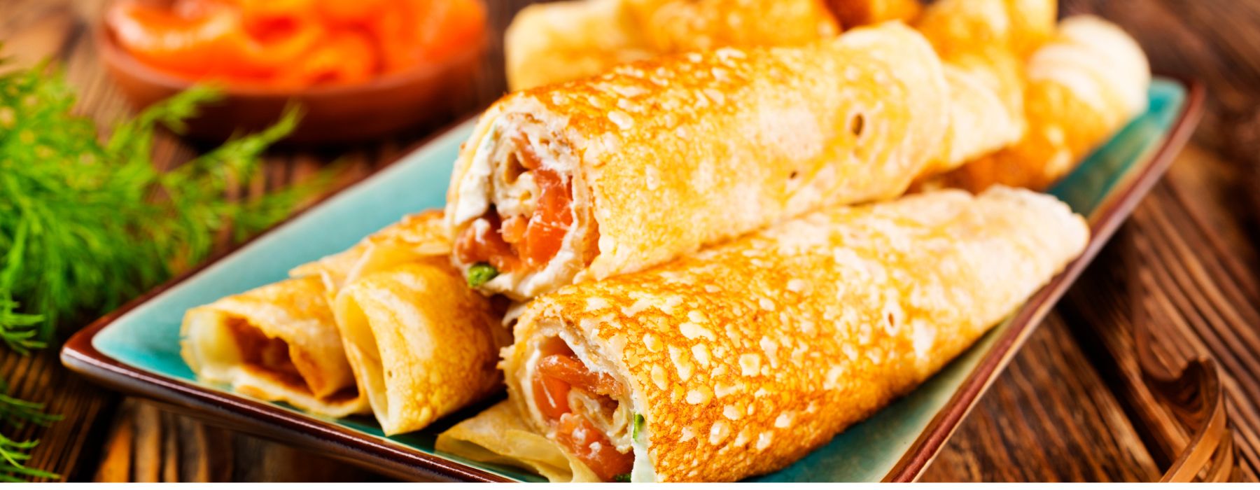 блины с рыбой