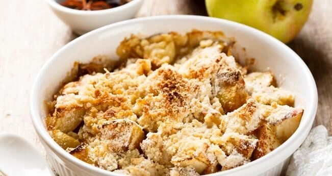 крамбл с яблоками