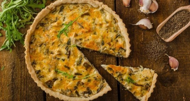 кіш лорен з куркою та грибами