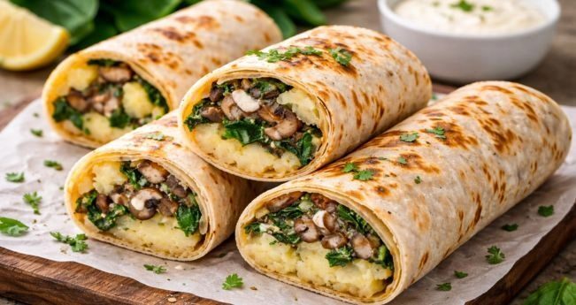 Пісний рол з картоплею та грибами 